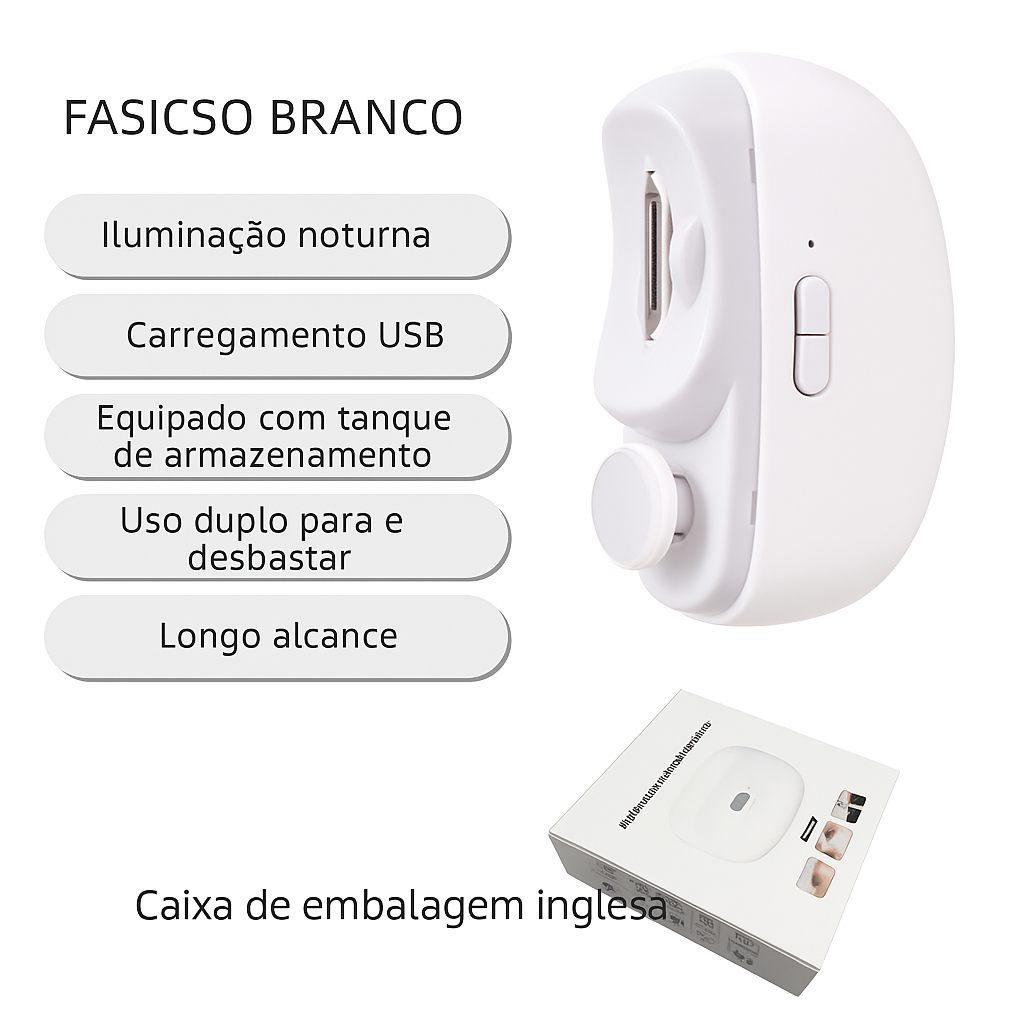 🎁 Perfeito para todas as idades 👵👶 Cortador de unhas elétrico automático 3 em 1 com polimento