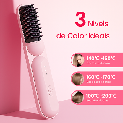 Mini escova portátil aquecida