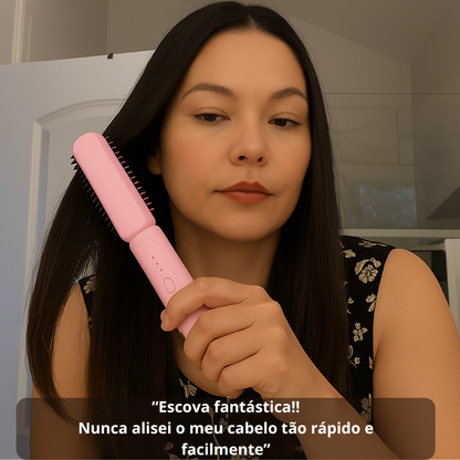 Mini escova portátil aquecida