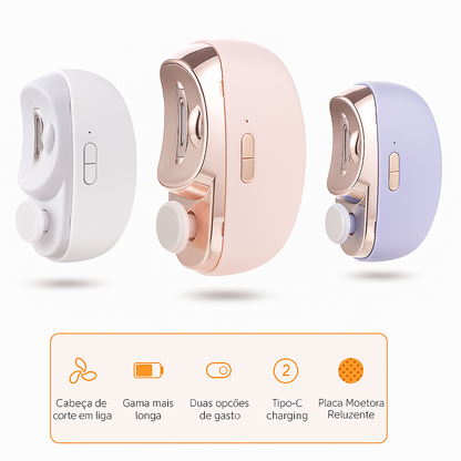 🎁 Perfeito para todas as idades 👵👶 Cortador de unhas elétrico automático 3 em 1 com polimento
