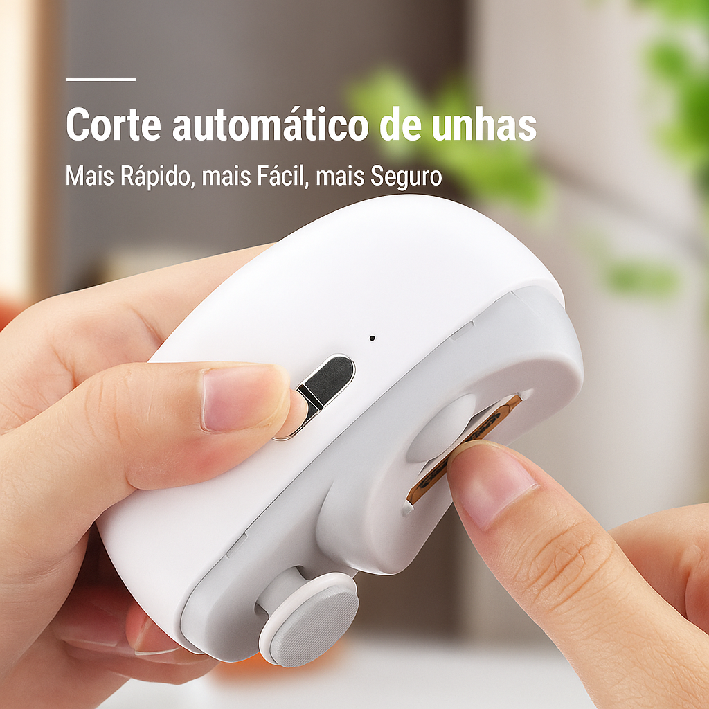 🎁 Perfeito para todas as idades 👵👶 Cortador de unhas elétrico automático 3 em 1 com polimento
