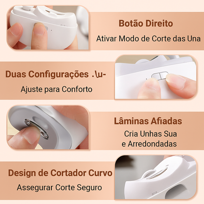 🎁 Perfeito para todas as idades 👵👶 Cortador de unhas elétrico automático 3 em 1 com polimento