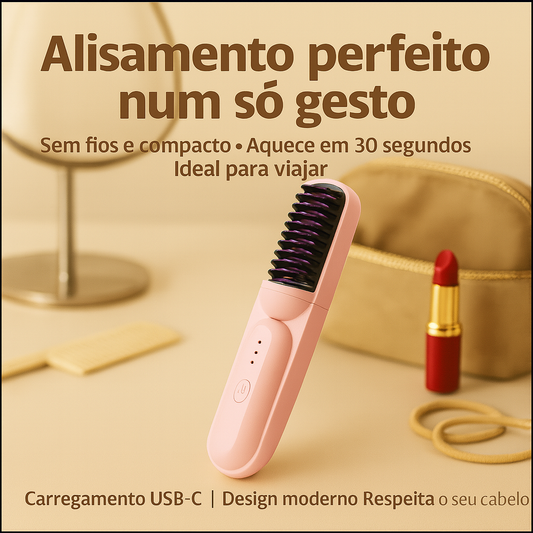 Mini escova portátil aquecida