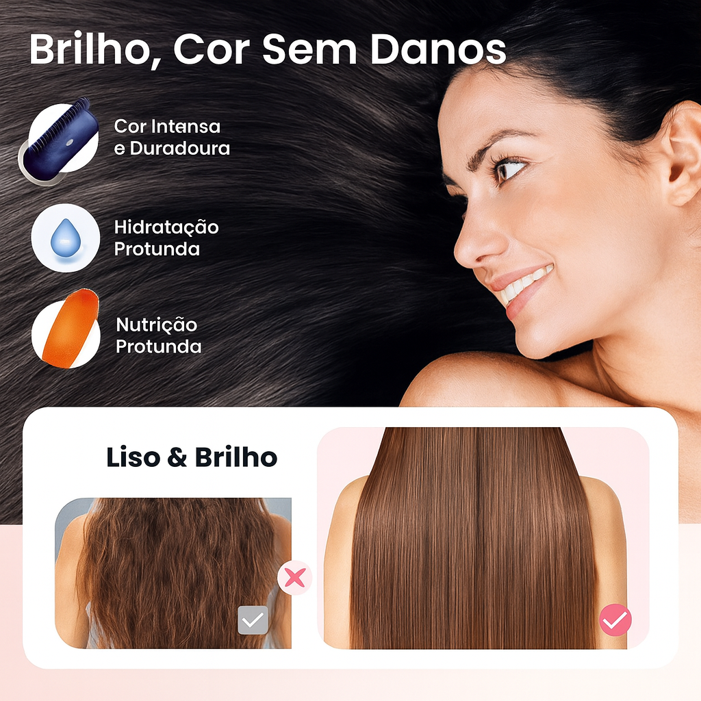 Mini escova portátil aquecida